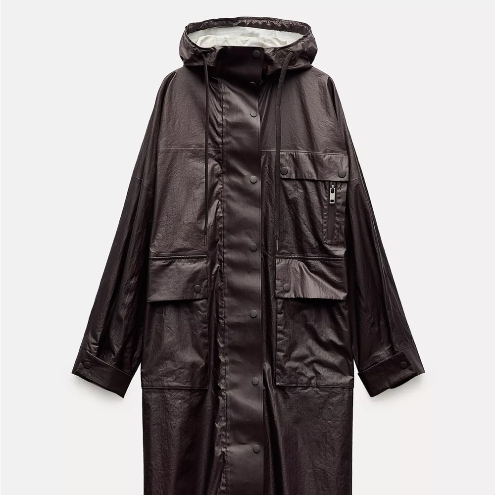 NWT Burgundy Hooded Trench Coat, Rain Coat